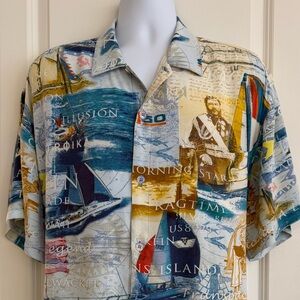 Jams World Hawaiian Aloha Short Sleeve Men's Shirt, Transpac XL, excellent cond.